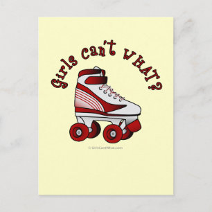 Roller Derby Skate - Red Vykort