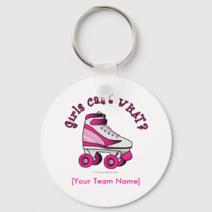 Roller Derby Skate - Rosa Nyckelring