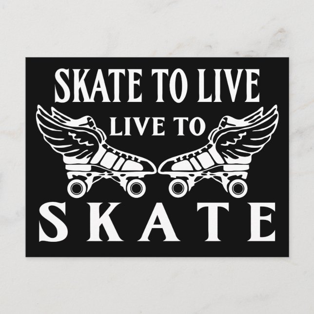 Roller Derby, Skate to Live, Live to Skate Vykort (Framsida)