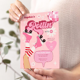 Roller Disco Födelsedagsfest Roller Skate Inbjudningar