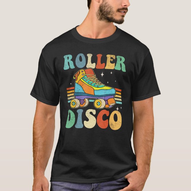 Roller Disco Roller Skates Roll 70s 80s Sport Roll T Shirt (Framsida)