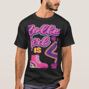 Roller Girl är 4 Birthday Roller Skate Skatin T Shirt