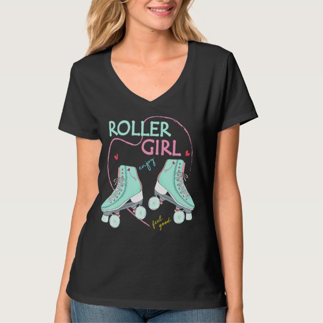 Roller Girl - Roller Skates Roller Skates T Shirt (Framsida)