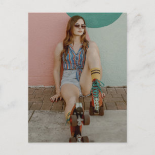 Roller Girl - Roller Skating Vykort