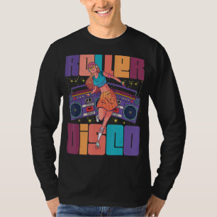 Roller Girl Skate Radio Skater Skating Disco Retro T Shirt