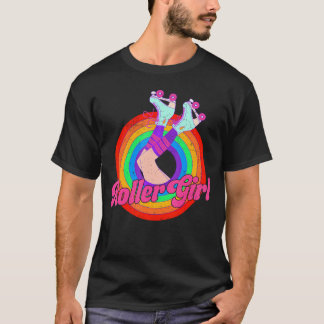 Roller Girl Skater Skating 70S 80S Skates T Shirt