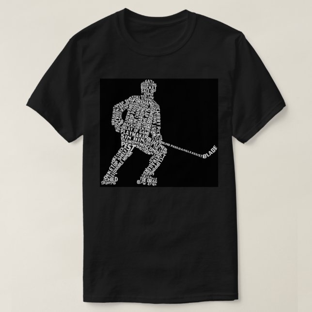 Roller Hockey Player Ord Art, Inline Hockey Typog T Shirt (Design framsida)