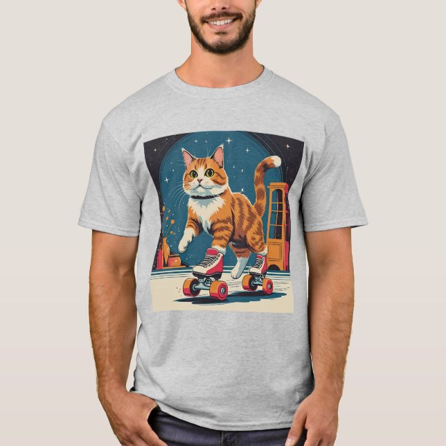 Roller Kattunge Skate Night T Shirt (Framsida)