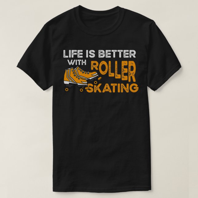 Roller med inline Skate Roller Shoes Rollerblades  T Shirt (Design framsida)