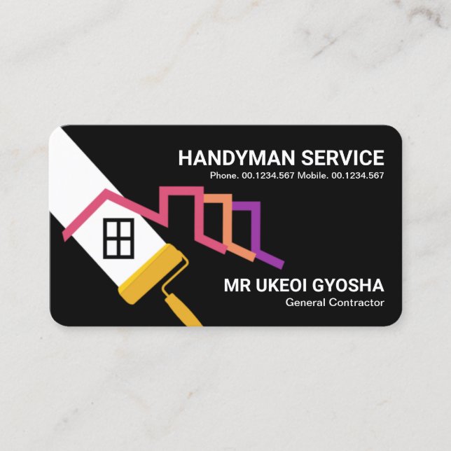 Roller Penselmålningsrooftop Visitkort (Framsida)