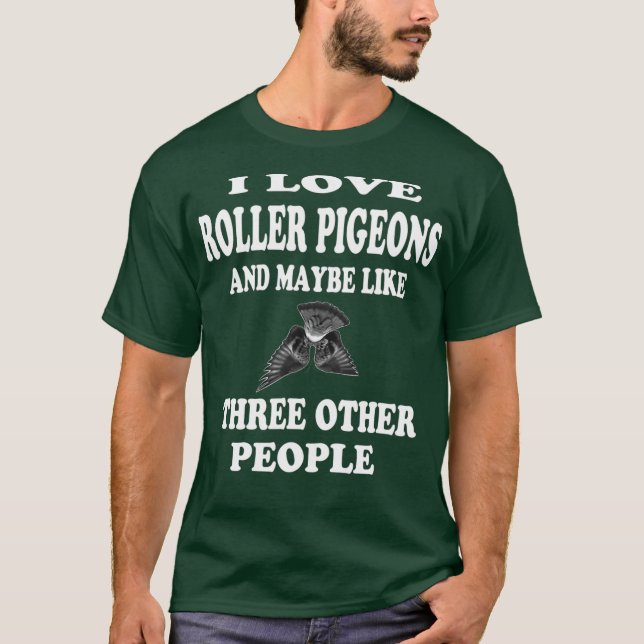 Roller Pigeons T Shirt Gift Birmingham Roller (Framsida)