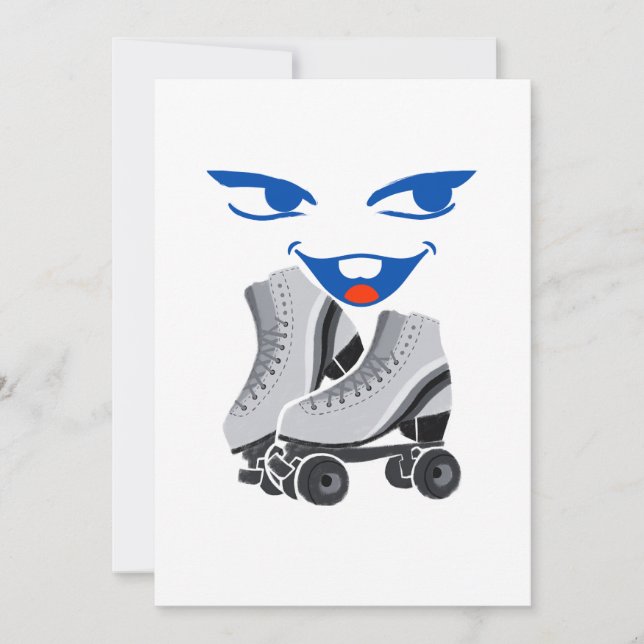 Roller Skate är roligt Tack Kort (Framsida)