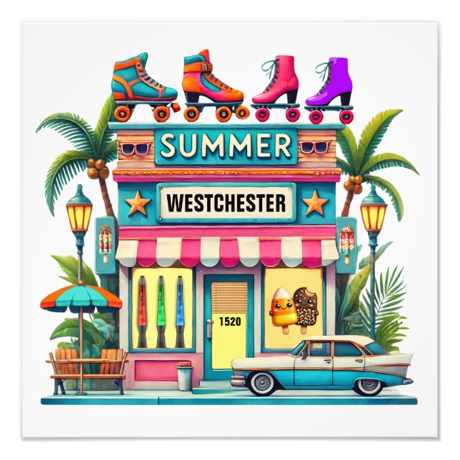 Roller Skate Beach Shop PHOTO PRINT Fototryck (Framsidan)