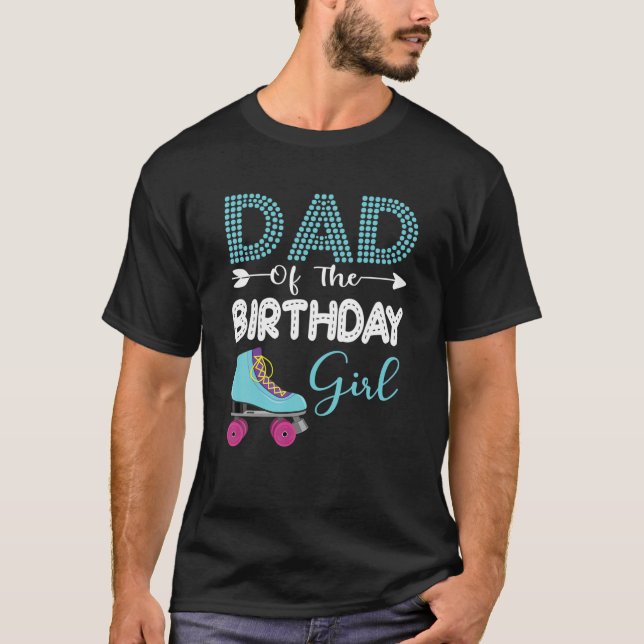 Roller Skate Birthday Dad Roller Skater Roller Ska T Shirt (Framsida)