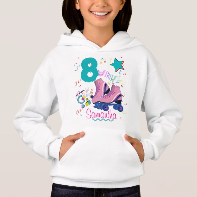 Roller Skate Birthday Girl Retro Skating Matching T Shirt (Framsida)