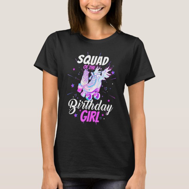 Roller Skate Birthday Squad Funny Roller Skating P T Shirt (Framsida)