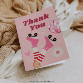 Roller Skate Disco Födelsedagsfest - tackkort