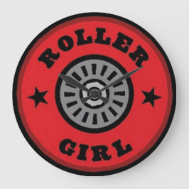 Roller Skate Girl Wall Clock Stor Klocka