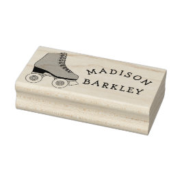 Roller Skate Kid Cute Skating Retro Namn Stämpel