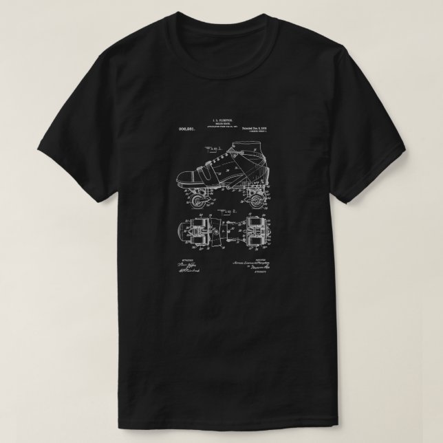 Roller Skate Patent Artwork T Shirt (Design framsida)