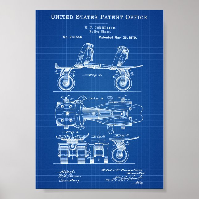 Roller Skate Patent - Roller Skate Art, Iports Art Poster (Framsidan)