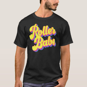 Roller Skate Retro 70s Derby Skater Babe Roller Di T Shirt
