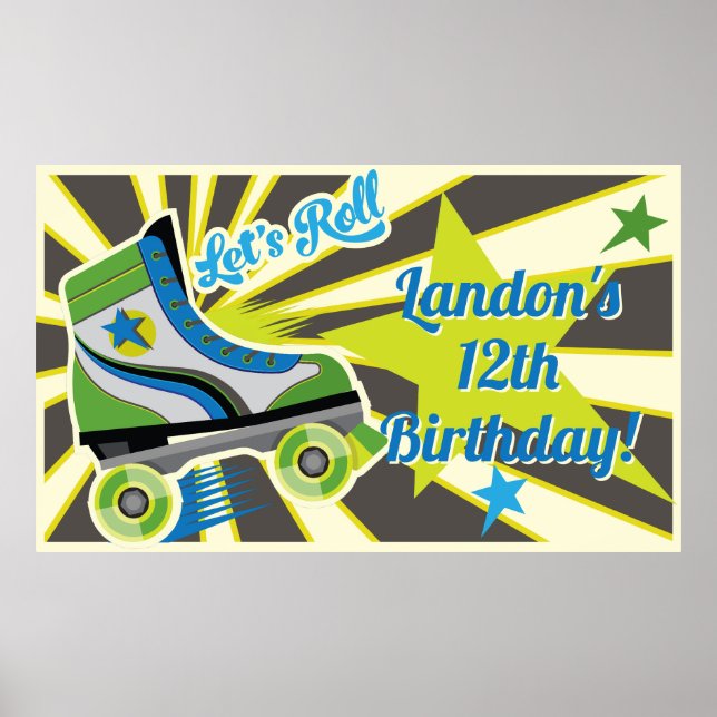 Roller Skate Retro Derby Party  Poster (Framsidan)