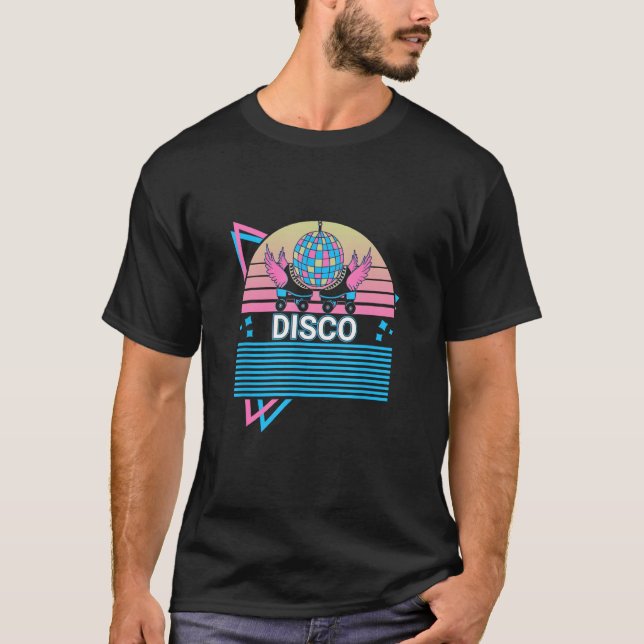 Roller Skate Roller Skating Retro Disco_1 T Shirt (Framsida)