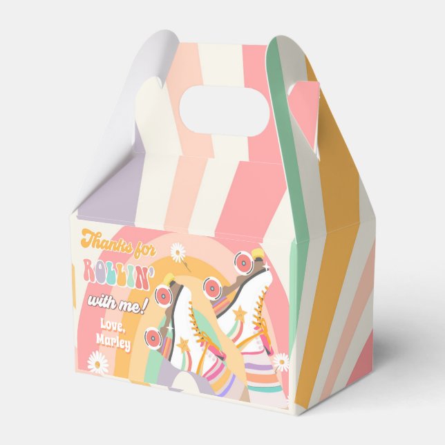 Roller Skate Skating Retro Party Girl Gable Box Presentaskar (Framsidan Sidan)