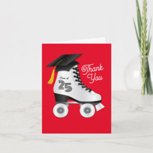 Roller Skate Studentfest Tack Red Inbjudan