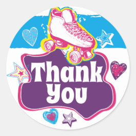 Roller Skate Tack Skating Roller Rink Party Runt Klistermärke