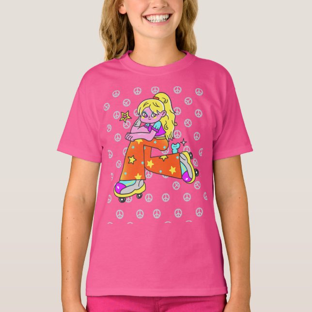 Roller Skater Girl T Shirt (Framsida)