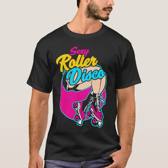 Roller skates disco inline skating roller skating  t shirt (Framsida)