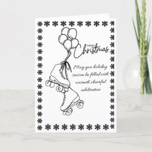 "Roller Skates-julkort - Modern minimalist Helgkort