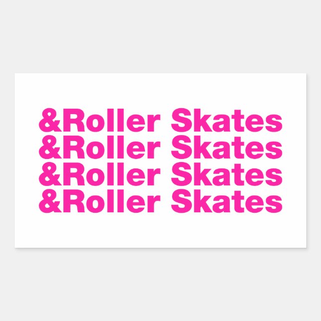 & Roller Skates Rektangulärt Klistermärke (Framsida)