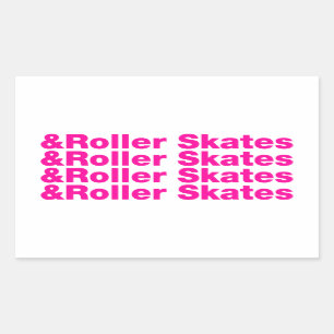 & Roller Skates Rektangulärt Klistermärke