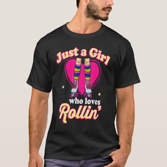 Roller Skates   Rollerskating 70s Party Eighties O T Shirt (Framsida)