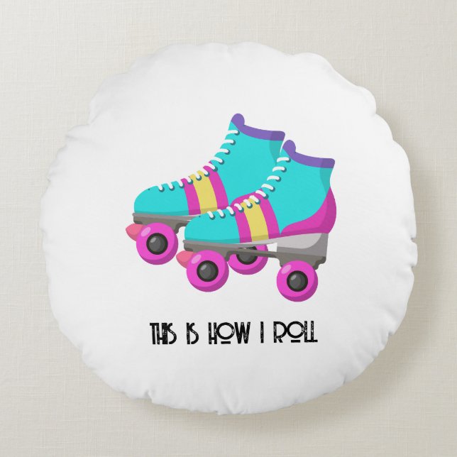 Roller Skates Rund Kudde (Framsidan)