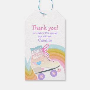 Roller Skating Birthday Favor Presentetikett