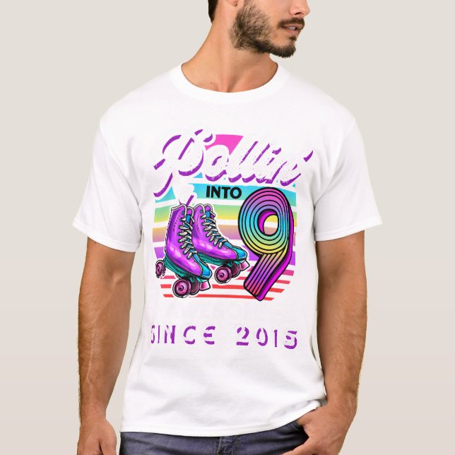 Roller Skating Birthday Girls Rollin i Fantastisk T Shirt (Framsida)