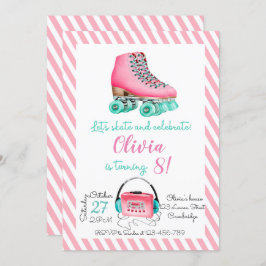 Roller Skating Birthday Invitation Inbjudningar