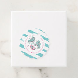 Roller Skating Birthday Pastel Tack Gåvor Etiketter