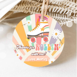 Roller Skating Birthday Retro Skate Rollin Tack Gåvor Etiketter