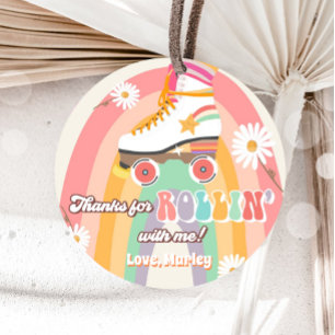 Roller Skating Birthday Retro Skate Rollin Tack Gåvor Etiketter