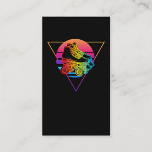 Roller Skating Disco Vaporwave Sunset Colorful Visitkort