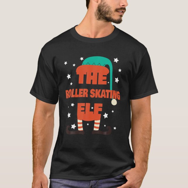 Roller Skating Elf jul Pajama - Roller S T Shirt (Framsida)