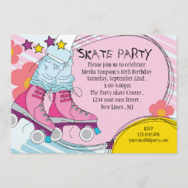 Roller Skating födelsedagsfest inbjudan