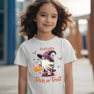 Roller Skating Halloween Cute Ghost Bus eller godi T Shirt