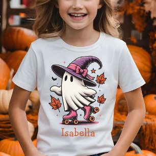Roller Skating Halloween Cute Ghost Personlig T Shirt