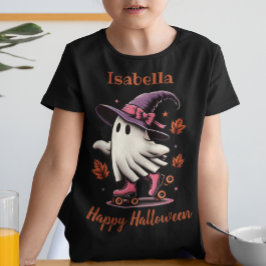 Roller Skating Halloween Cute Ghost Personlig T Shirt